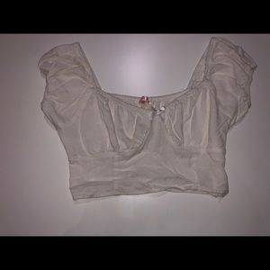 White bustier crop top